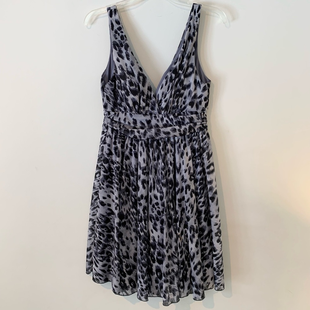 EUC Grey leopard print Charlotte Russe dress size L
